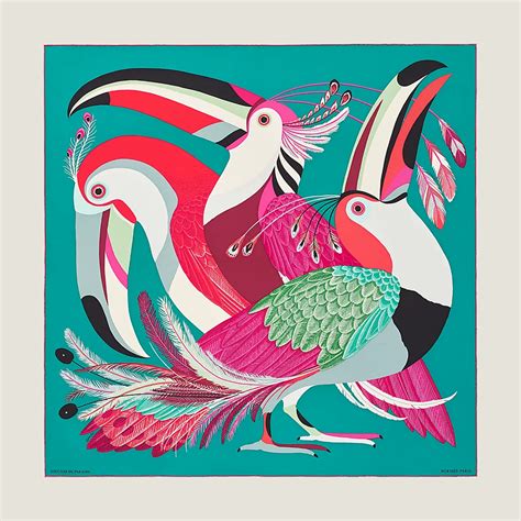 hermes toucans|Toucans de Paradis scarf 90 .